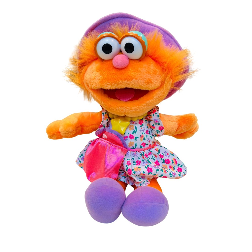 Vintage 1994 Sesame Street Zoe Talk N Play Plush Playskool 5985 Orange Monster